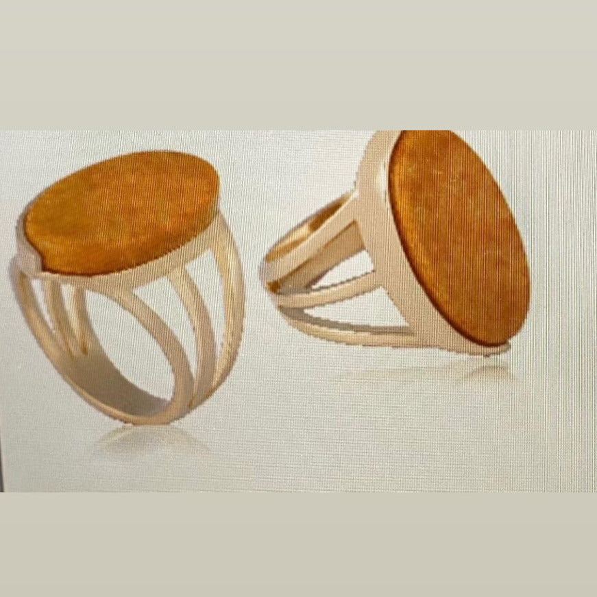 Stone Ring 18 Gold Plated