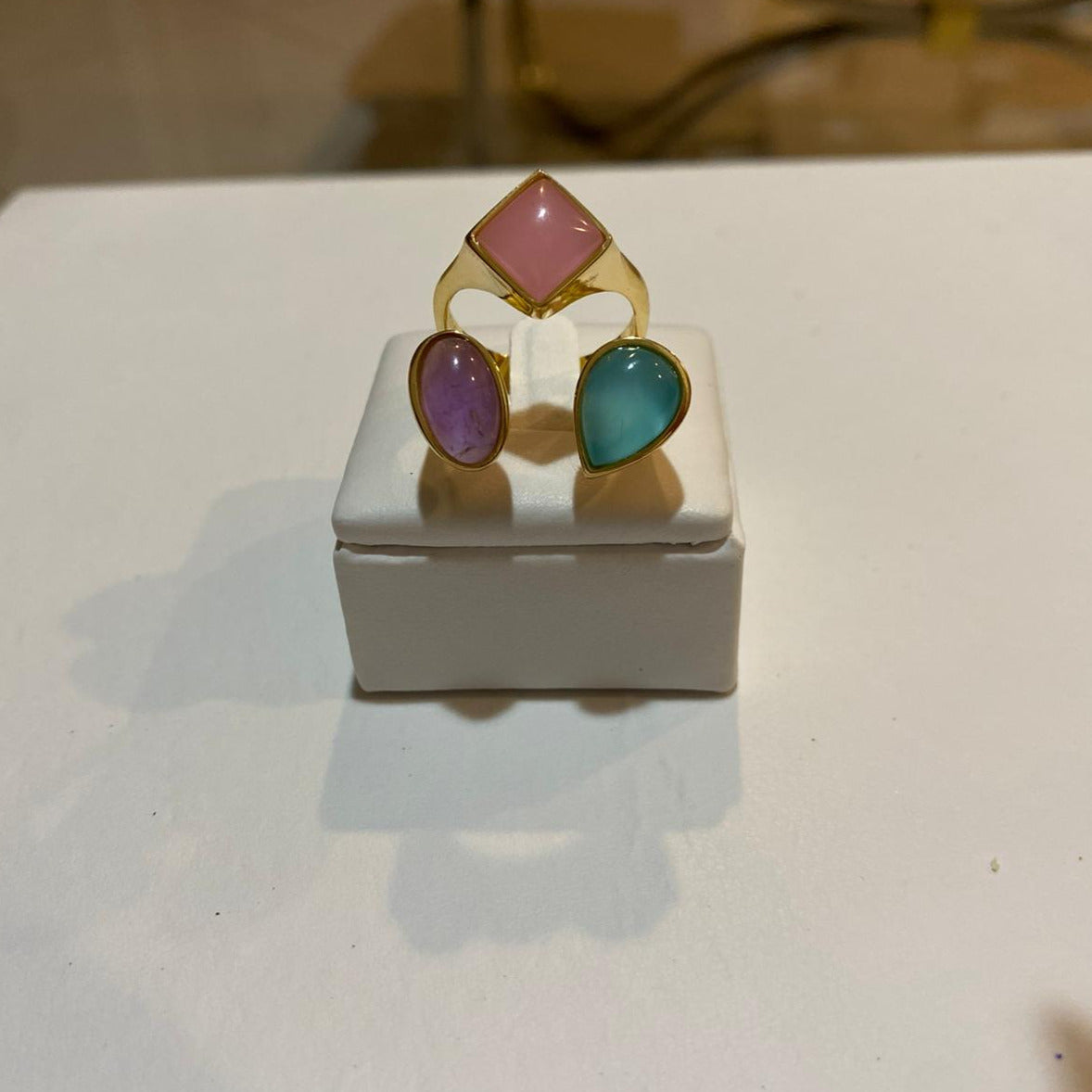 Stone Ring 18 Gold Plated